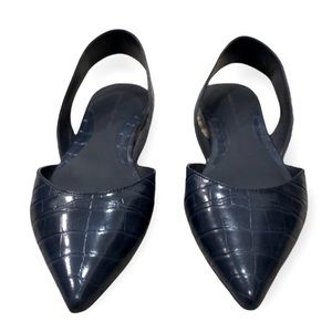 ZARA Croc Embossed Slingback Flats